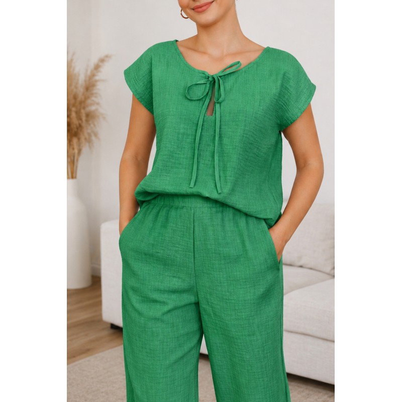 Compleu dama, pantalon + bluza, verde