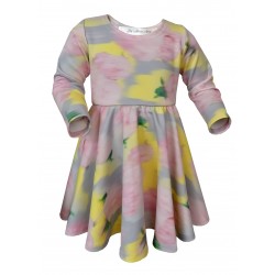 Set mama/fiica rochii multicolore cu imprimeu abstract