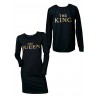 Set 2 produse cuplu, Queen si King, negru/auriu