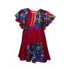 Set mama / fiica, rochii rosii cu imprimeu floral