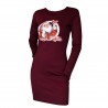 Rochie dama, visinie cu imprimeu Mos Craciun Merry Christmas