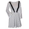 Rochie dama, alba cu buline negre