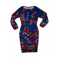 Set mama/fiica rochii albastre cu imprimeu floral