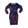 Set mama/fiica rochii albastre cu imprimeu floral