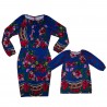 Set mama/fiica rochii albastre cu imprimeu floral