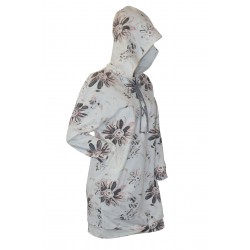 Rochie alba cu imprimeu floral, model oversize