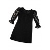 Rochie dama, neagra cu maneci bufante