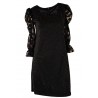 Rochie dama, neagra cu maneci bufante