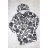 Rochie alba cu imprimeu floral negru, model oversize