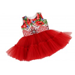 Set mama/fiica, rochii tull cu imprimeu traditional