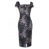 Rochie animal print, cu crapatura fata