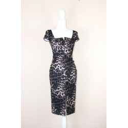 Rochie animal print, cu crapatura fata