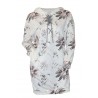 Set mama/ fiica, rochii albe cu imprimeu floral, model oversize