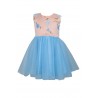 Rochie fete, eleganta, din tull roz/albastru