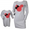 Set mama/fiica, gri cu model Minnie