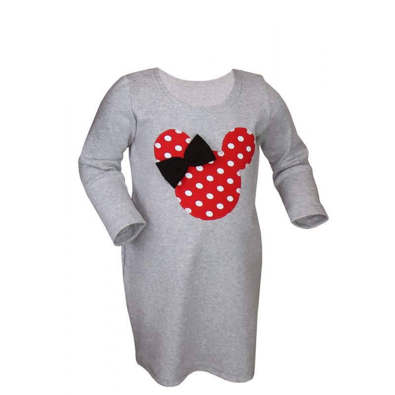 Rochie fete, gri cu model Minnie