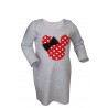 Rochie fete, gri cu model Minnie