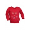 Set imbracaminte mama/fiu, rosu cu model ren Craciun si fulgi