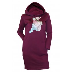 Set mama/fiica rochii fucsia cu imprimeu Super Mom