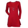 Set cuplu, rochie si bluza, rosii cu model Craciun ren brodat