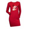 Set cuplu, rochie si bluza, rosii cu model imprimat ren maro