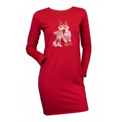 SET CUPLU, ROCHIE SI BLUZA, ROSII CU MODEL IMPRIMAT REN cuplu