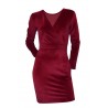 Set cuplu, rochie si bluza grena din catifea soft