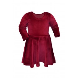 Set mama/fiica, rochii grena din catifea soft