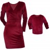 Set mama/fiu, rochie si bluza grena din catifea soft