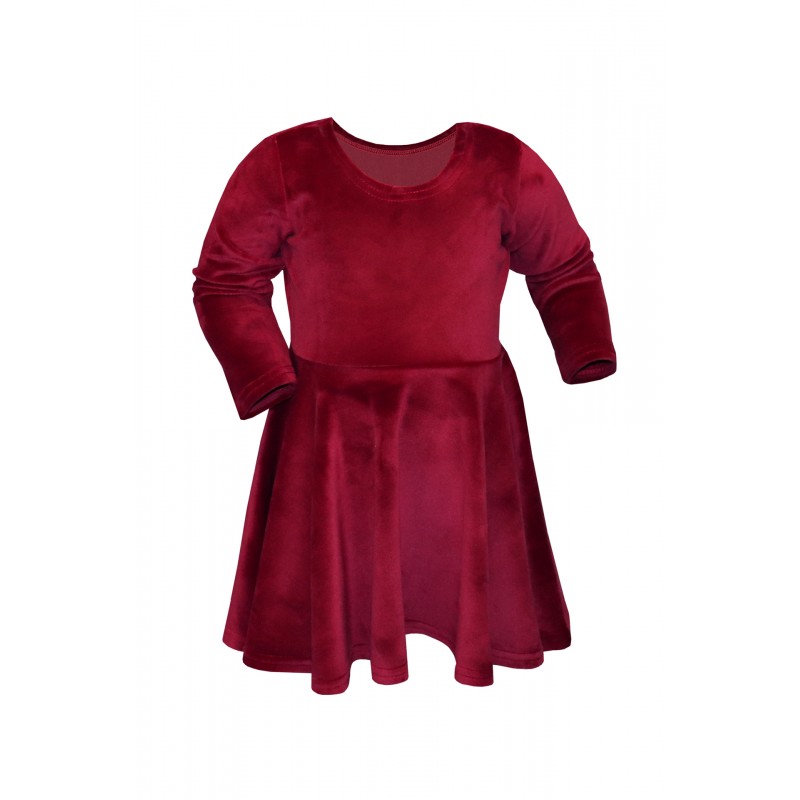 Rochie fete, grena din catifea soft, clos