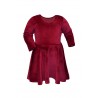 Rochie fete, grena din catifea soft, clos