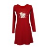 Rochie rosie cu model ursuleti Craciun, marimea S