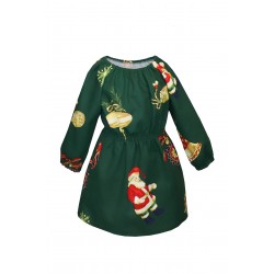 Rochie fete, verde cu...