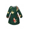 Rochie fete, verde cu imprimeu Craciun