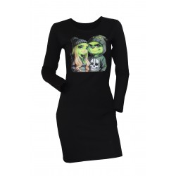 Set cuplu, negru cu imprimeu Grinch