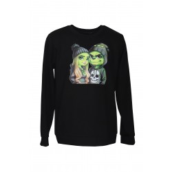 Set cuplu, negru cu imprimeu Grinch