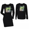 Set cuplu, negru cu imprimeu Grinch