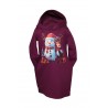 Set mama/fiica, rochii fucsia cu imprimeu ren/om de zapada