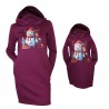 Set mama/fiica, rochii fucsia cu imprimeu ren/om de zapada