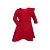 Rochie fete, rosie cu volanas