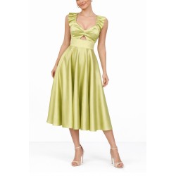 Rochie clos, verde olive cu strasuri