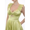 Rochie clos, verde olive cu strasuri